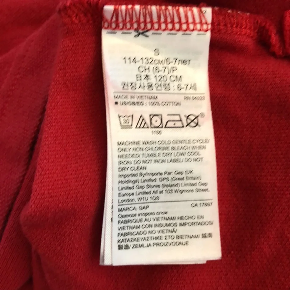 KIDS GAP KIDS Red Short Sleeve Cotton Polo t-shirt - S